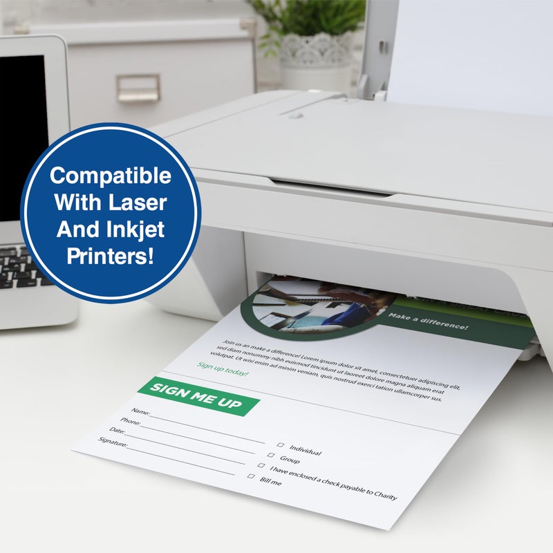 PrintWorks Professional 3 5/8" Horizontal Perforated Paper 8.5â€ x 11â€ - Perfect For W-2, 1099, & Statement Use - Made in the USA - 500 Sheets - 24 lb - Printer Compatible - White (04134) - Image 5